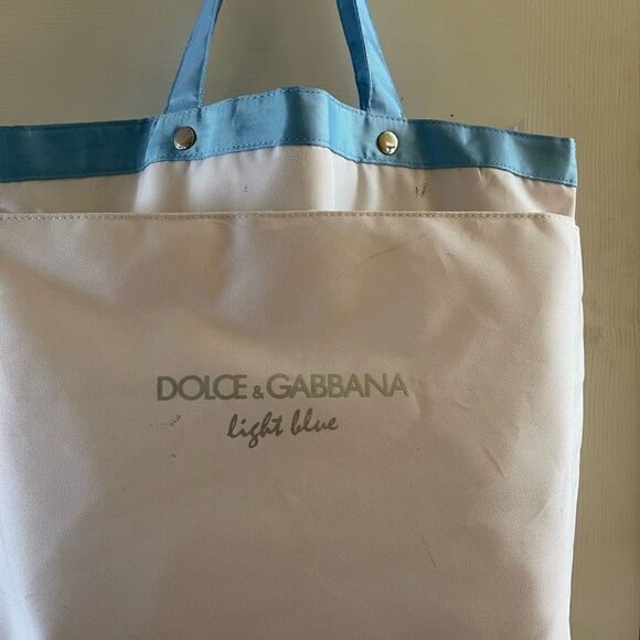 Dolce &Gabbana light Blue large tote bag white and blue with silver prints - Picture 4 of 15